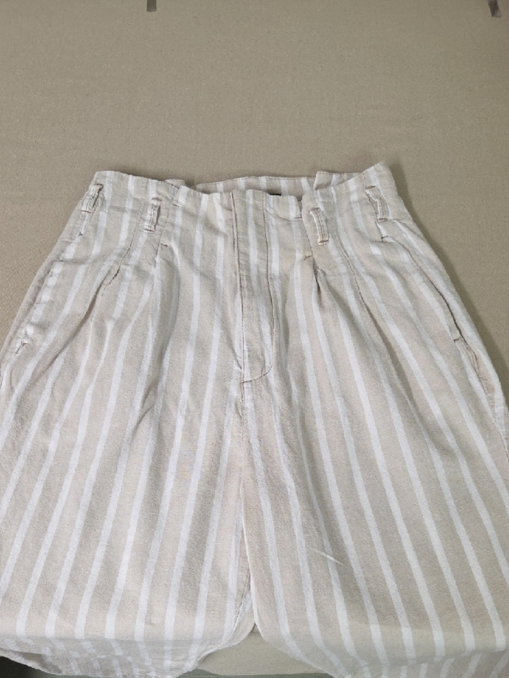 Abercrombie Linen 90s Style/ High Waist/ Pinstripe Size Med - Picture 2 of 6